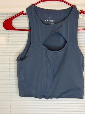 Paragon Gray Cutout Cropped Athletic Tank Top Size Small